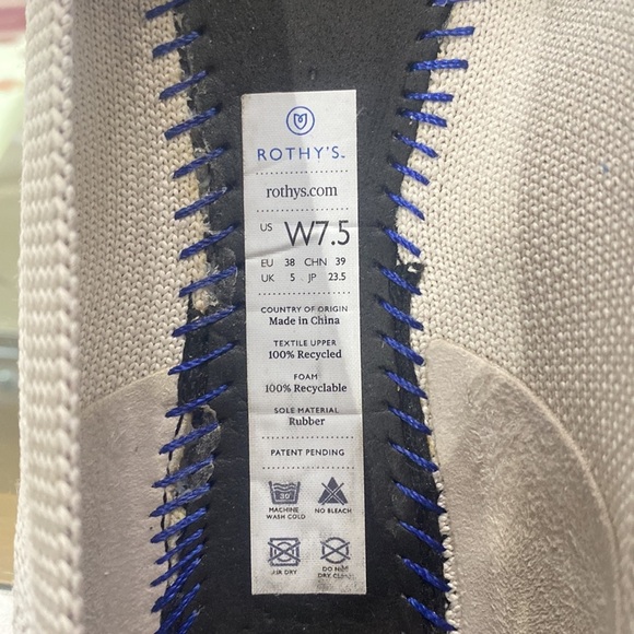 Rothy’s Pointed Toe Gray Beige Size 7.5 Women’s Flats - Picture 7 of 7